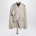 Balenciaga Beege Cropped Trench-Coat en sergé en coton