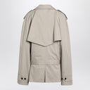 Balenciaga Beege Cropped Trench-Coat en sergé en coton