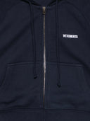 Vetements Round Shoulder Zip Up Hoodie