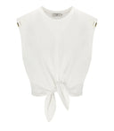 Elisabetta Franchi White Knotted Top