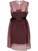 La Rose La Rose Vestito Con Sottoveste Bordeaux