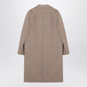 Il cappotto di cashmere beige di riga