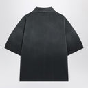 Alexander Mc Queen Faded Effect Black Polo Shirt In Cotton