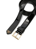 Prada Logo Plaque Patent Leather Belt