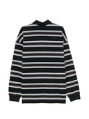Juun.J Stripe Over Fit Polo Long Sleeve