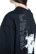 Ann Demeulemeester Nikita Relax Fit Boxy Cropped T Shirt With "It Reminded Me Of Us" Print