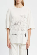 Ann Demeulemeester Aga High Comfort T Shirt With "Wild Wind Blows" Print