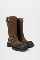 Ann Demeulemeester Sarith Engineer Biker Boots With Buckles (2601 W A40 Lt194 D0028)