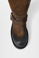 Ann Demeulemeester Sarith Engineer Biker Boots With Buckles (2601 W A40 Lt194 D0028)