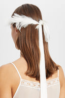Ann Demeulemeester Zena Cock Feathers On Cotton Ribbon