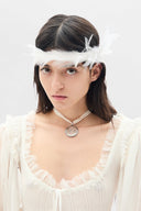 Ann Demeulemeester Zena Cock Feathers On Cotton Ribbon