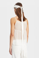 Ann Demeulemeester Zena Cock Feathers On Cotton Ribbon