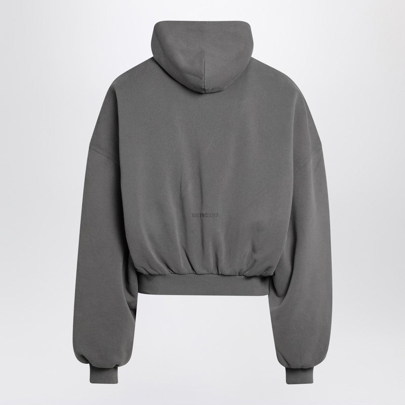 Balenciaga Dark Grey Human Being Zip Hoodie In Dry Pile – Balardi