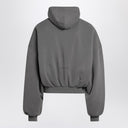 Balenciaga Dark Grey Human Being Zip Hoodie In Dry Pile