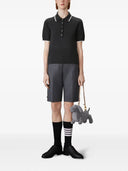 Thom Browne Browne. 65 Jersey Intarsia Classic Ss Polo In Cashmere