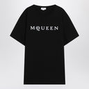 Alexander Mc Queen Black Cotton T Shirt With Logo