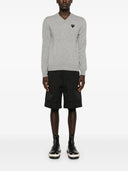 Maglione Comme Des Garçons Play U con stemma nero lavorato a maglia