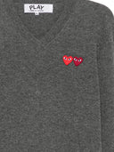 Comme Des Garçons Play U Sweater Double Burgendy Emblem Knit