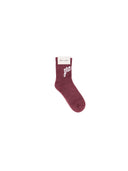 Palm Angels Curved Logo Socks Burgundy Off White