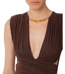 Elisabetta Franchi Red Carpet Coffee Dress