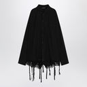 Balenciaga Black Lingerie Style Shirt In Lyocell Poplin