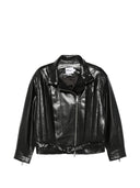 Self Portrait Black Faux Leather Biker Jacket