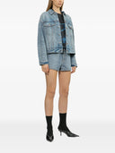 Selvportræt Rhinestone Croc Effect denimshorts