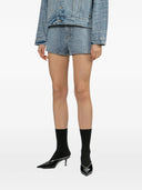 Selvportræt Rhinestone Croc Effect denimshorts
