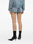 Selvportræt Rhinestone Croc Effect denimshorts