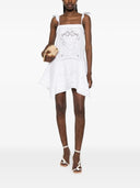 Self Portrait White Embroidered Mini Dress