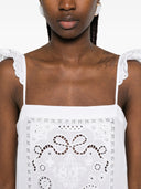 Self Portrait White Embroidered Mini Dress