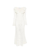 Self Portrait White Floral Crochet Midi Dress