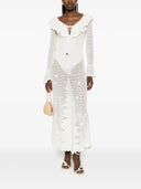 Self Portrait White Floral Crochet Midi Dress
