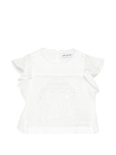 Top con volant in pizzo bianco Self Portrait