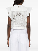 Top con volant in pizzo bianco Self Portrait