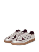 Alohas Tb.490 Grain Shimmer Silver Burgundy Leather Sneakers