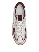 Alohas Tb.490 Grain Shimmer Silver Burgundy Leather Sneakers