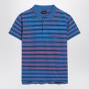 Balenciaga Laurel Classic Polo In Blue/Pink/Black Cotton Piqué