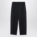 Alexander Mc Queen Wide Navy Blue Wool Trousers