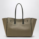 Balenciaga Carry All Bel Air Media Bag In Khaki Canvas