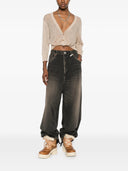 R13 3/4 Sleeve Twisted Front Cardigan