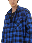 Chemise à imprimé de chèque blanc off