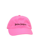 Palm Angels 로고 야구 모자 퓨샤 플루오 블랙
