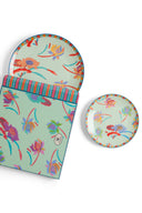 Lisa Corti Porcelain Set Plate Of 2 Japanese Green