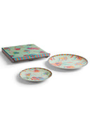 Lisa Corti Porcelain Set Plate Of 2 Japanese Green