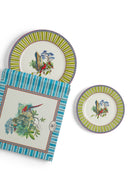 Lisa Corti Porcelain Set Plate Of 2 Jungle Parrot Green