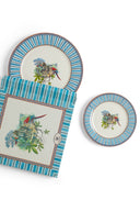 Lisa Corti Porcelain Set Plate Of 2 Jungle Parrot Blue