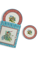 Lisa Corti Porcelain Set Plate Of 2 Jungle Parrot Red