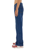 Jeans en ajustement de patinage blanc