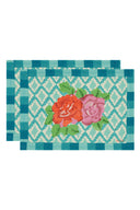 Lisa Corti American Mat Hima Big Flw Turquoise X 2